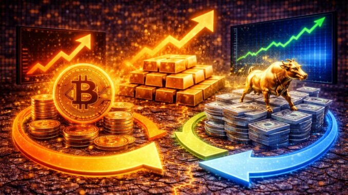 Capital Rotation Intensifies As Bitcoin Lags Gold and US Equities Capital Rotation Intensifies As Bitcoin Lags Gold and US Equities