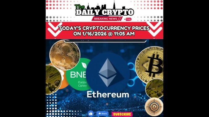 Crypto Market Update —Jan 16, 2026 | 11:05AM #Bitcoin @Bitcoin @ethereum #DeFiDan7 #CryptoNews #defi