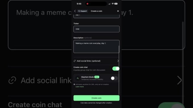 DAY 1 - MAKING A MEME COIN EVERY DAY #crypto #pumpfun