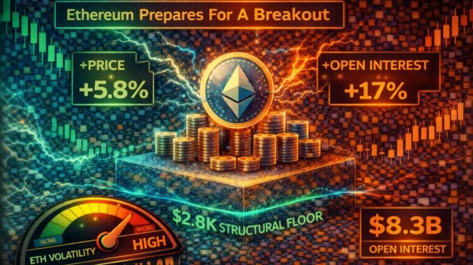 Ethereum Prepares For A Breakout: Price And Open Interest Signal Imminent Volatility