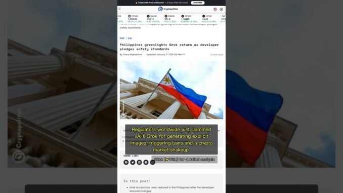 🧐👉 Grok Banned, Then Unbanned: AI Image Scandal Shakes Crypto and Safety Rules #QixNewsAI