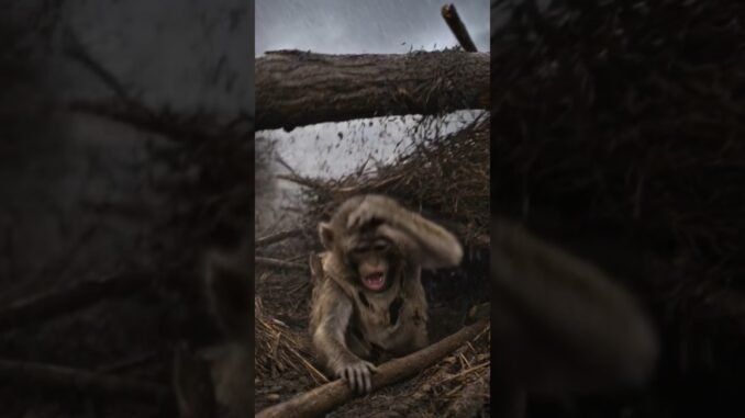 He proves monkeys are not for beginners #trending #monkey #ai #subscribe #followme #funny #animals