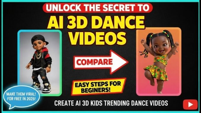 How To Create an Ai 3D Character Kids Dance Video (For Beginners) 2026 -  TikTok/Instagram -Go Viral