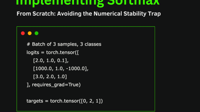 Implementing Softmax From Scratch: Avoiding the Numerical Stability Trap