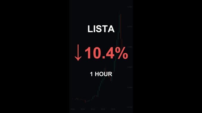 LISTA is down 10.4% in 1 hour!⚡January 17, 2026 | #lista #coins #altcoins #crypto #shorts