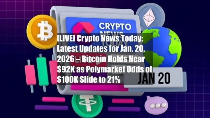 [LIVE] Crypto News Today: Latest Updates for Jan. 20,