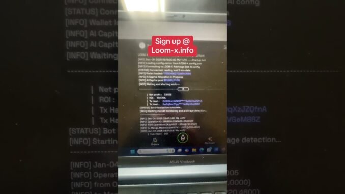 Loom-x Passive crypto income  Ai trading robots trading proof blockchain verified No scam here