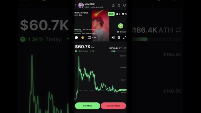 MEW COIN LIVE- on SOLONA PUMP FUN 2026 BULLRUN 24/7 LIVESTREAM