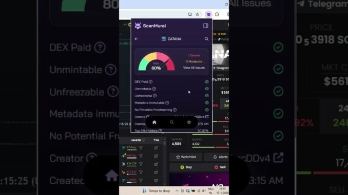 Scan the meme coin before buying in #dexscreener