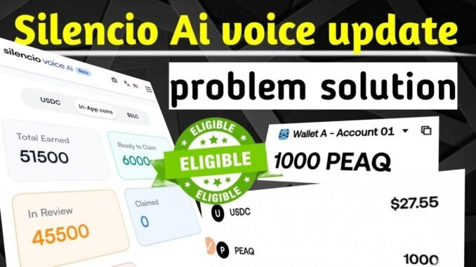 Silencio voice Ai update | silencio coins in review problem | silencio real or fake ? | Free $USDC
