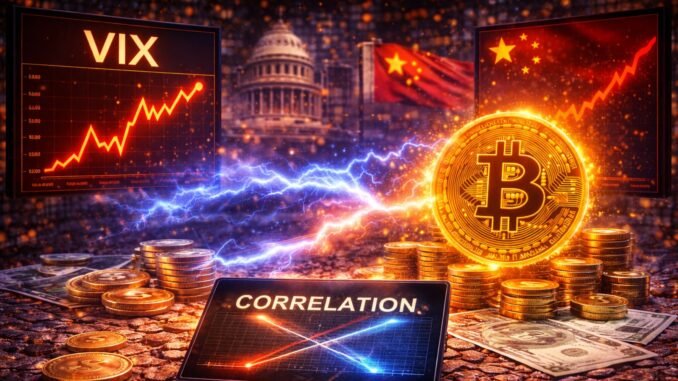 VIX–Bitcoin Correlation Re-Emerges Amid Political And Monetary Uncertainty