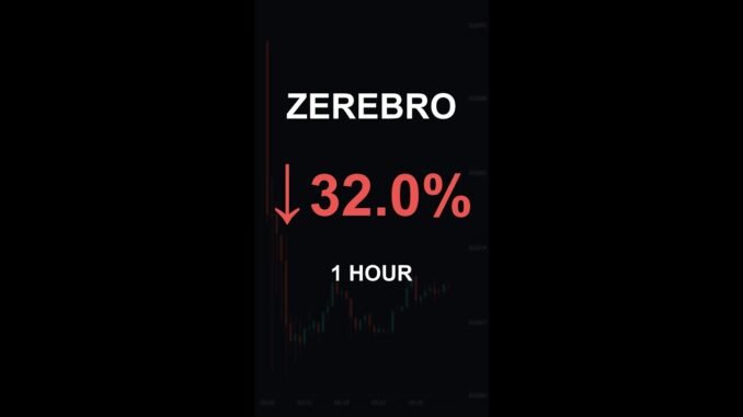 ZEREBRO is down 32.0% in 1 hour!⚡January 13, 2026 | #zerebro #coins #altcoins #crypto #shorts
