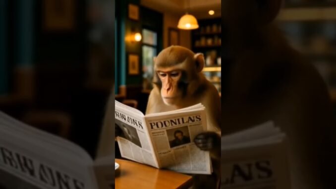 காலைல #newspaper @kpgsvlogs #kpgsvlogs #kpgs #funny #monkey #comedy #gorilla #கொரில்லா #news #ai