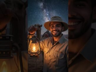 BELALCO , an Egyptian tour guide, on a starry night 🌃 #gemini #ai #ramdanmubarak #belalco #egypt