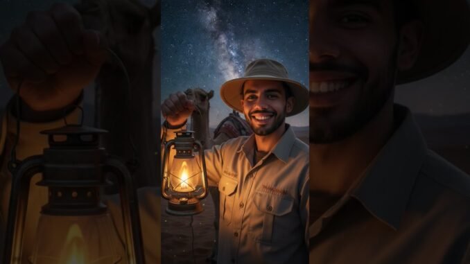 BELALCO , an Egyptian tour guide, on a starry night 🌃 #gemini #ai #ramdanmubarak #belalco #egypt