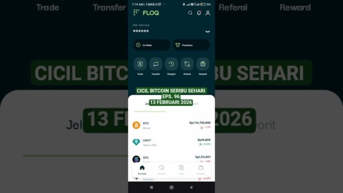 CICIL BITCOIN SERIBU SEHARI EPS. 96 #floq #cicilbitcoin #belajarcrypto #cryptocurrency #bitcoin #btc