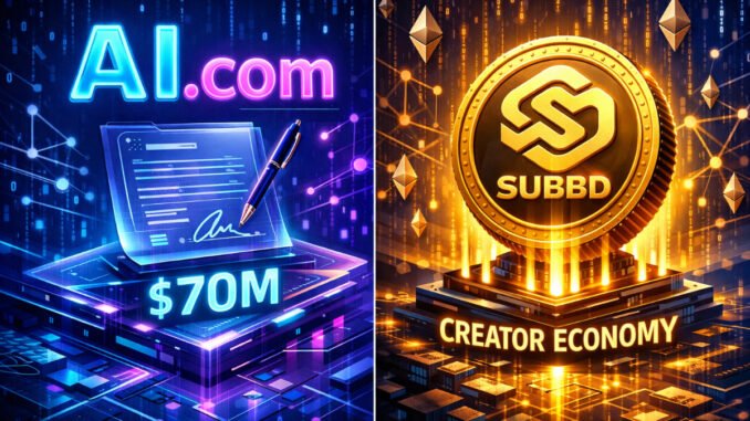 Crypto.com Founder Buys AI.com For $70M As The AI-Crypto Synergy Propels SUBBD Forward