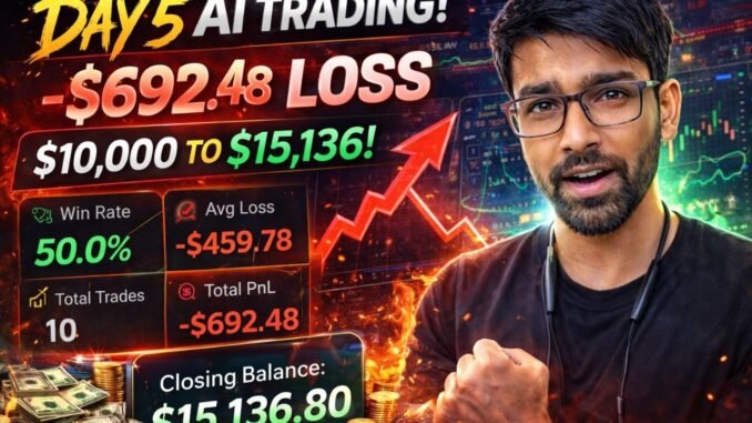 Day 5 AI Trading Bot 😱 $692 LOSS! Still $10,000 → $15,136 | Real Bot Reality Check | AI TRADING BOT