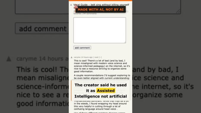 Dev gets roasted for #AI vocal guide, pushes 3 updates mid-argument #HackerNews #Coding