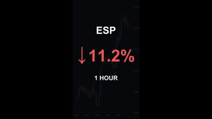 ESP is down 11.2% in 1 hour!⚡February 21, 2026 | #crypto #altcoins #shorts