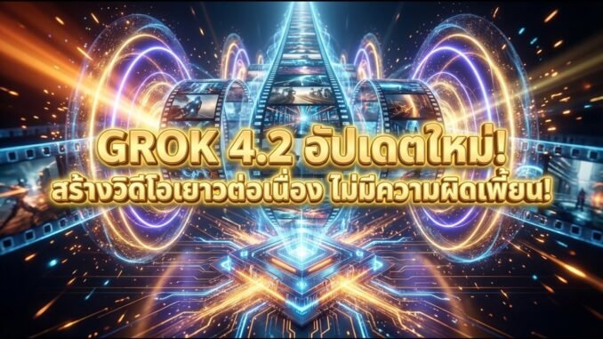 Grok 4.2 อัพเดทใหม่ เทคนิคทำไวรัล ทำวิดีโอยาวต่อเนื่อง ไม่มีเพี้ยน