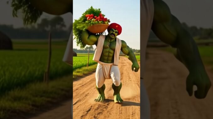 🫥Hulk khet mein sabji Market Le raha hai 💕#ai #grok
