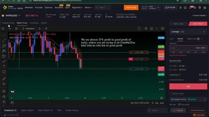 🚨 Live: Trading with ClawBot / OpenClaw 🛑 on Delta Exchange India