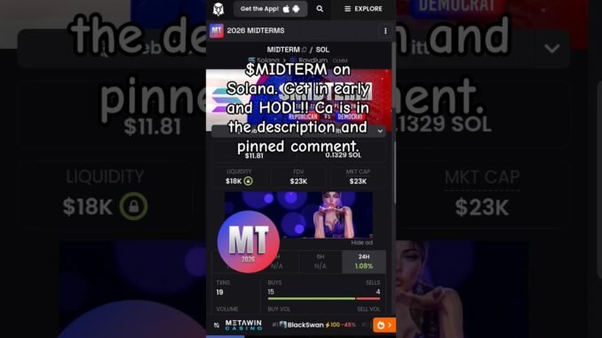 $MIDTERM on Solana. Get in early! #cryptocurrency #solana #midterms #2026 #crypto #gains #money