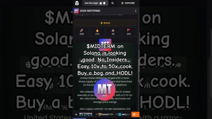 $MIDTERM on Solana. Grab a big bad and HODL! #crypto #solana #midterms2026 #hodl #cryptocurrency
