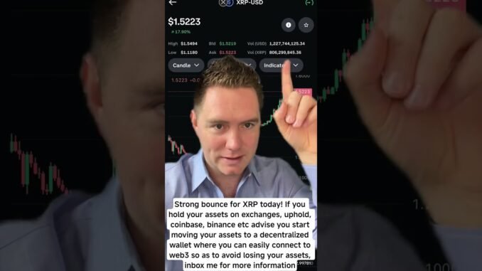 Strong bounce for XRP today! secure 🔐 your wallet with Web3 digital finance. #xrpnews #crypto #401k