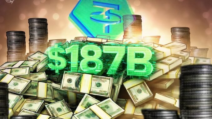 Tether’s USDt Hits $187B in Q4 as Rivals Shrink Amid Crypto Downturn