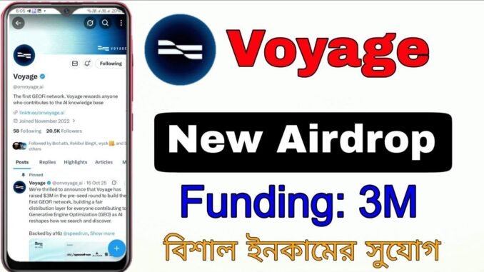 Voyage Airdrop 2026🔥 | $3M Funded AI Crypto Project | Full Guide |