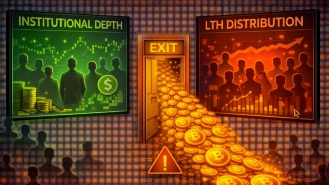 Wall Street’s Bitcoin Exit Door: How Institutional Depth Allowed LTH Wall Street’s Bitcoin Exit Door: How Institutional Depth Allowed LTH To Distribute Record Supply