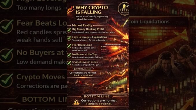 Why Crypto Is Falling Today | Not Panic, Just Market Cycle📊#cryptocurrency #crypto trading #crypto