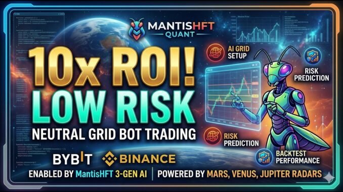 10x profit with Pro Crypto Insights - MantisHFT Quant AI Bot - binance bybit neutral future grid bot