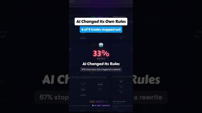 AI Changed Its Own Rules — Trading Bot Self-Corrects #Shorts #AI #TradingBot