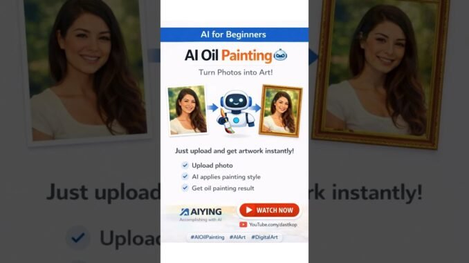 AI Oil Painting 🎨🤖 | Turn Photos into Art (Beginner Guide) #Shorts