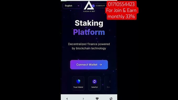 Aureum Bot Ai Trading Earning Monthly 33% Income। মাসিক ৩৩% আয় করুন #aitrade