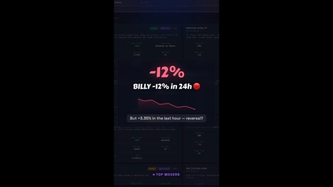 BILLY Crashes 12% — Then Bounces Hard #Shorts #Crypto
