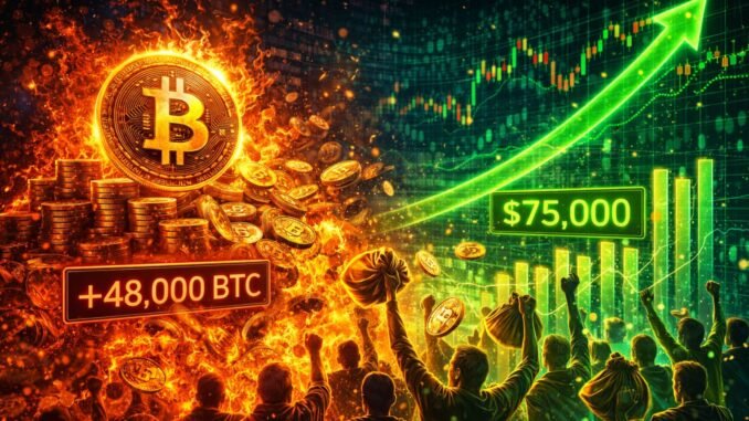 Bitcoin Short-Term Holders Dump 48K BTC In Profit As Price Tests $75K
