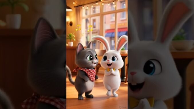 Cat and rabit Dance Kid Grok Ai Generate Video #my #yotubeshorts #yt  #viral #video #Catoonjonedit