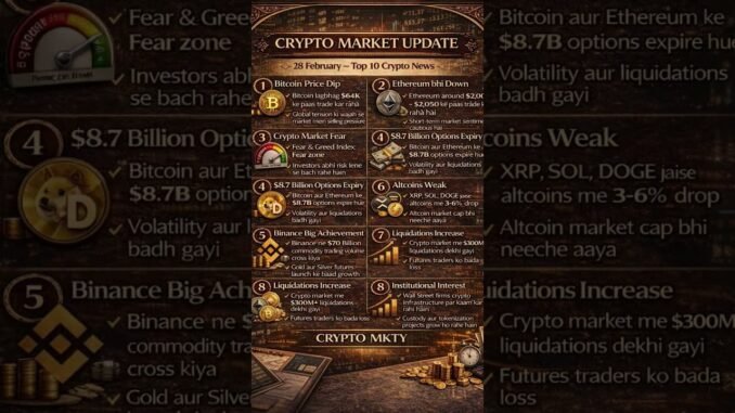 Crypto Market Update Today | 28 Feb Top 10 Crypto News | Bitcoin Ethereum Latest Update#shorts