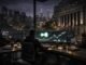 Night trading desk overlooking Wall Street with Hyperliquid interface active as US markets sit closed, highlighting after-hours price discovery in crypto