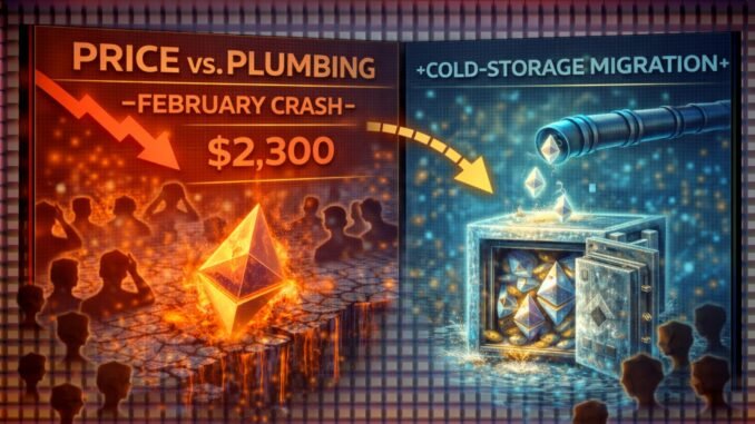 Price vs. Plumbing: Why Ethereum’s February Crash Collided With A Record Surge In Cold-Storage Migration