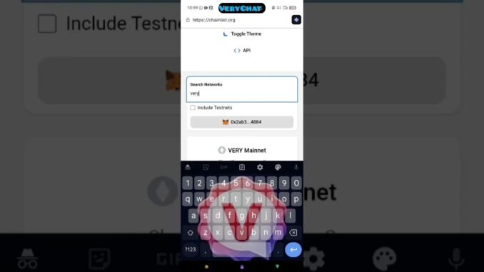 This is how to add very main net to any of your wallet so you can store very there