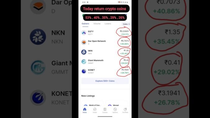 Today good  return crypto coins in coindcx #coindcx #crypto #trading #investment #earnmoney