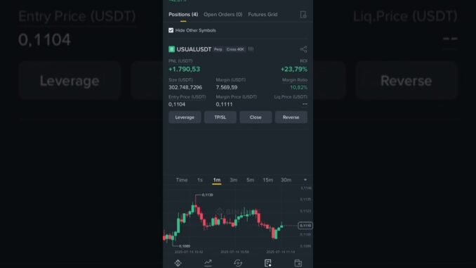 USUAL Crypto where the game begins 💰 #trading #binance #crypto #money #shorts
