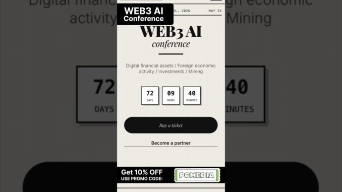 Web3 AI Conference Promo Code: PCMEDIA (10% OFF Tickets)