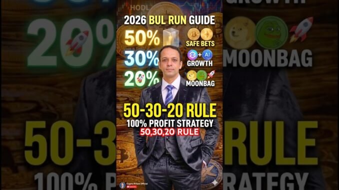 50-30-20 Rule: 2026 Ka Ultimate Crypto Portfolio 🚀#crypto #bitcoin #shorts