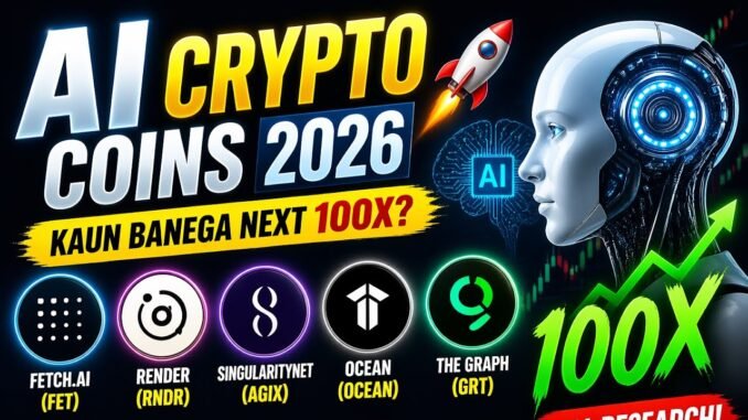 AI Crypto Coins 2026 🚀 | Top 5 AI Coins jo ban sakte hain 100x 💰 (Full Research Hindi)